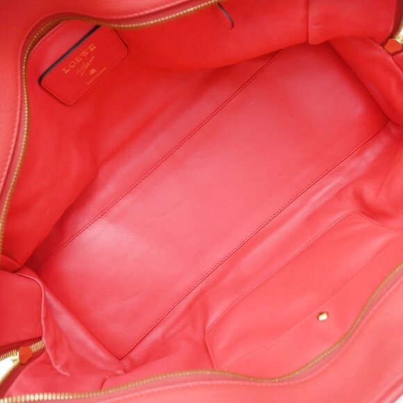 LOEWE Anagram Limited Edition Amazona Hand Bag Leather Red 428-082725 - Picture 14 of 16